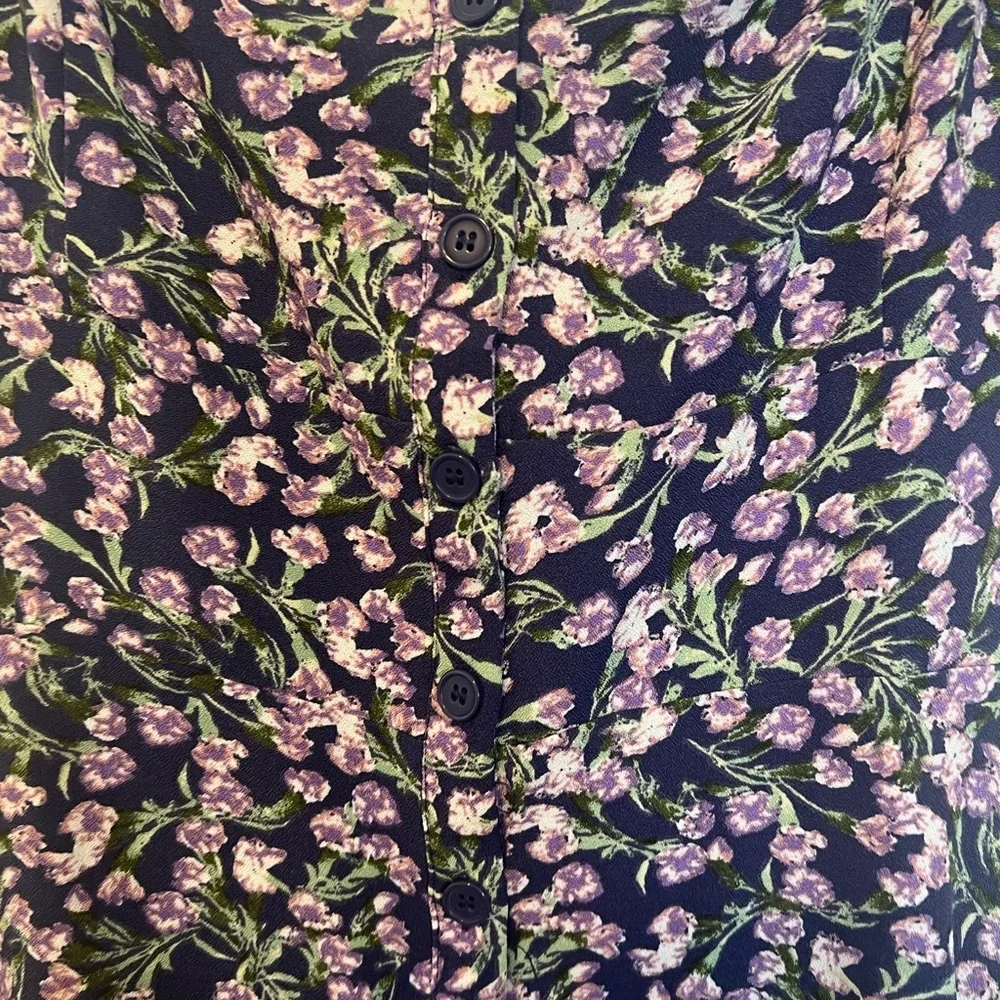 Floral Black and Purple Women's Dress - Picture 2 of 5